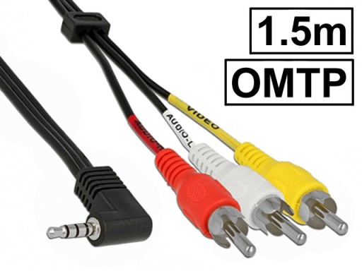 JACK TRRS kábel 3,5/4P-3xRCA/CINCH OMTP DELOCK 1,5m