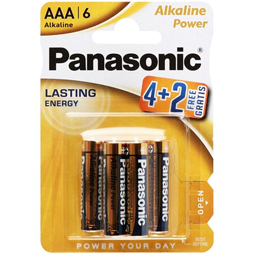 Alkalická batéria Panasonic AAA (R3) 6 ks.
