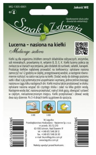 Semienka lucerny na klíčky Legutko 20 g