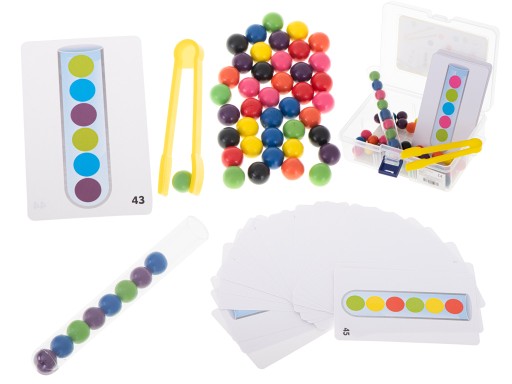 Montessori vzdelávacie puzzle, farebné loptičky, učenie sa počítať, učenie farieb