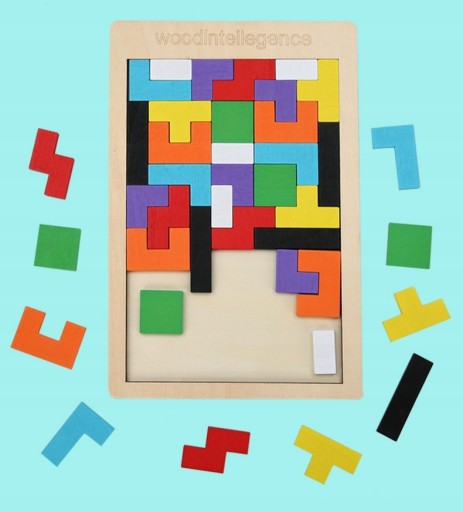 V2 TETRIS DREVENÉ LOGICKÉ HRANÉ BLOKY HÁDANKA