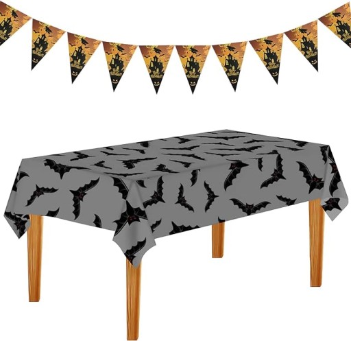 SÚPRAVA 2 OBRUSOV S NETOPIEMI + HALLOWEENSKÉ VENCICE YXHZVON 220x130 cm
