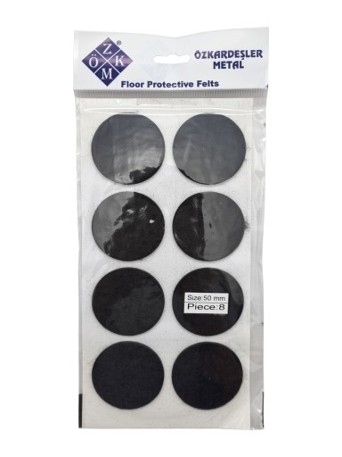 Plstené podložky na okrúhle stoličky, čierne, okrúhle, 5 cm - 8 ks.