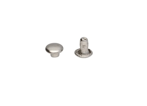 Obojstranné strieborné nity 6x6 mm 100 ks