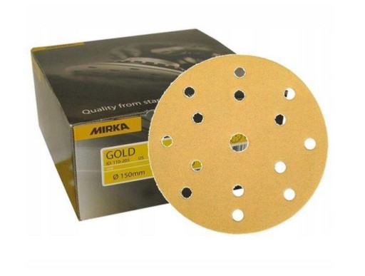 MIRKA ZLATÝ BRÚSNY PAPIER KRUH 150mm P800 1 kus