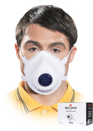 REIS Protiprachová polomaska s ventilom FFP3, biela