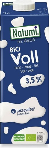 Ovesno-sójový nápoj 3,5% bez pridaného cukru BIO 1 liter Natumi