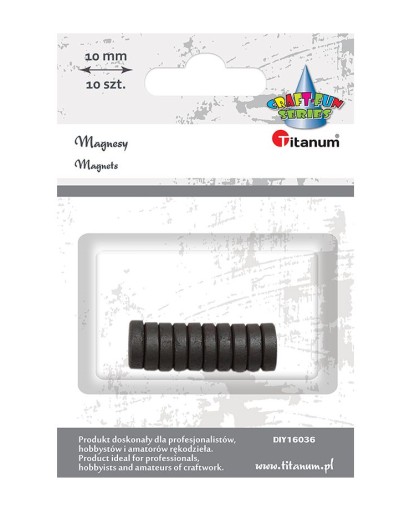 KRUHOVÉ DOSKY MAGNETY, ČIERNA 10 KS. 10 mm