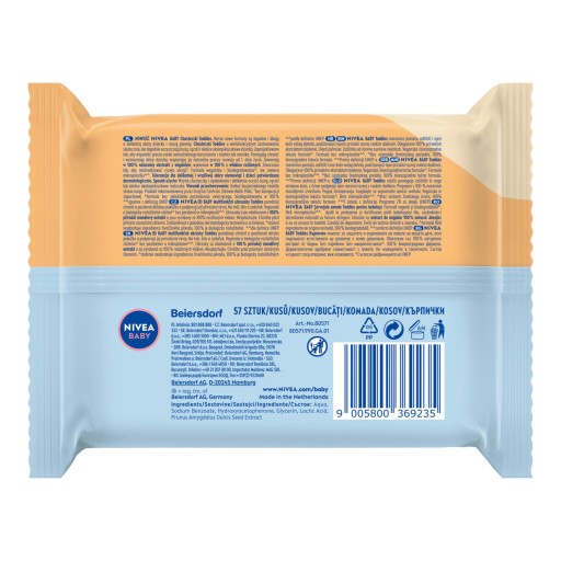 NIVEA DETSKÉ VLHČENÉ UBROUSKY PRE DETI 57 KS. TODDIES