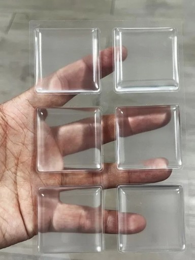NÁRAZNÍK KĽÚČKY DVERÍ, SAMOLEPIACI NA STENY, TRANSPARENTNÝ, 4*4cm, 6ks
