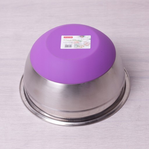Miska 18*9cm, nerez, silikónové dno, fialová