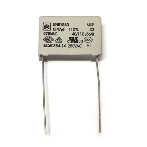 Odrušovací kondenzátor KNB1560 X2 0,47UF R22,5 L-25 3ks.
