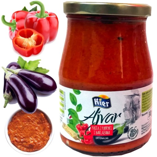 Balkánska pasta z papriky a baklažánu Ajvar Ajwar Jar 340g 370ml KIER