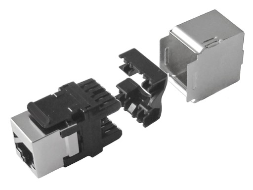 Zásuvka RJ45/8P8C, kat. 5E STP, tienená, typ KEYSTONE, kontakty LSA