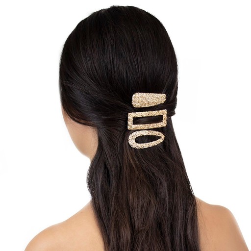 HAIR CLIPS sada spôn - zlatá farba - 3 kusy
