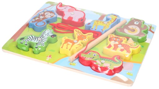 Drevené puzzle SAFARI ANIMALS 3v1, rybárske 4712