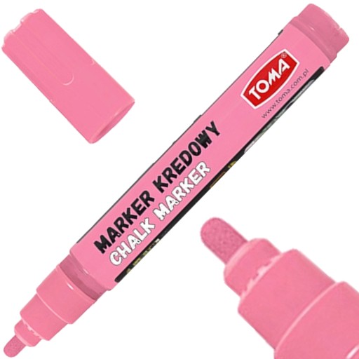TOMA TO-292 kriedový popisovač na dosky, 4,5 mm, pastelovo ružový