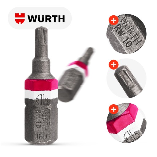 BIT RW10 WURTH Skrutkovacie bity Wurth 1/4 RW10 ASSY 061470
