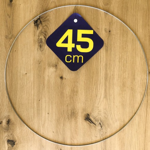 STRIEBORNÝ kovový prsteň na lapače snov, 45 cm