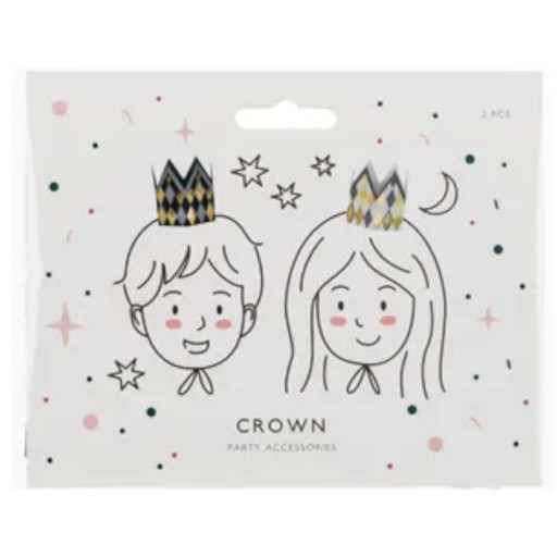 CROWNS party papier biele a čierne party diadémy kráľovná