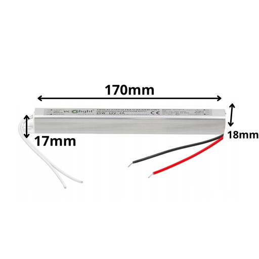 Nábytkový napájací zdroj pre LED Ultra Slim 24W 2A IP20 Transformátor pre LED pásik