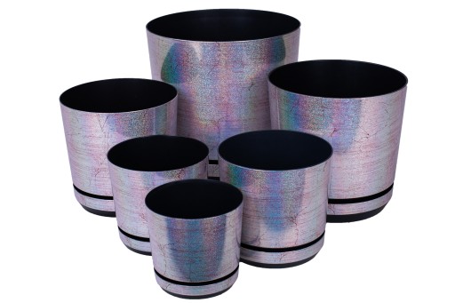 Dúhový HOLOGRAM strieborný trblietavý kvetináč 14 HOLO