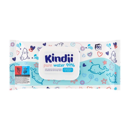 KINDII VLHČENÉ UBÚRKY PRE DETI (60) PURE W