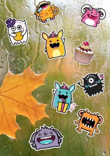 HALLOWEENSKÉ NÁLEPKY NA OKNO Dekorácia Monštrá 9 ks