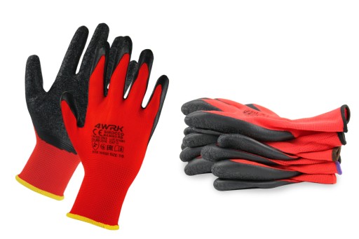 RUKAVICE SILNÉ latexové PRACOVNÉ RUKAVICE LATEX LITE 12 PÁROV L-9