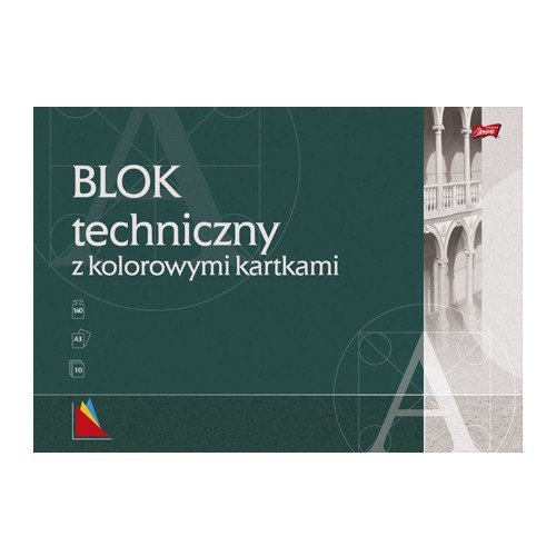 Technický blok s farebnými listami A3 po 10 listov