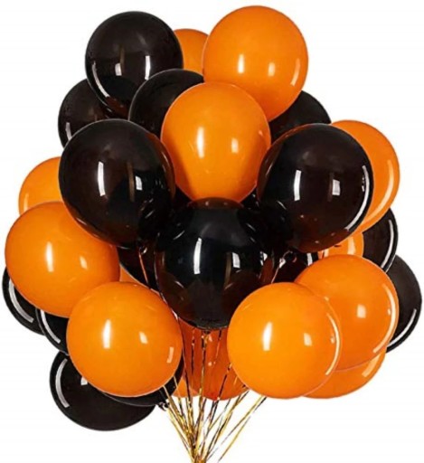 Halloweenske čierne a oranžové balóny - 20 ks