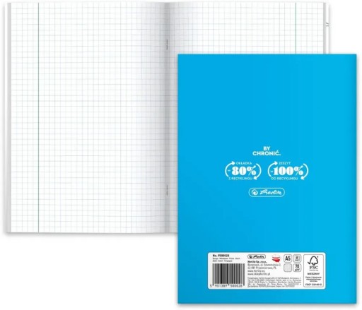 Herlitz ECO English A5 štvorčekový predmetový zošit, 60 listov