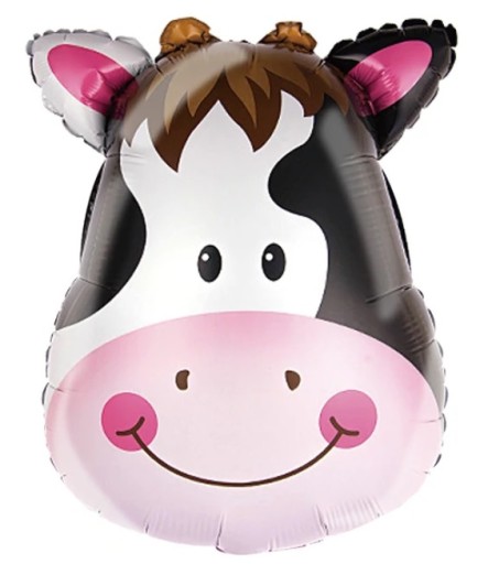Fóliový balón Cow Fudge 60 cm Farm Birthday