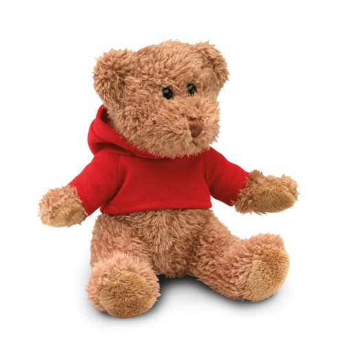 MASKOT MEDVEĎOV V MIKINE S KAPUCNOU, oranžová