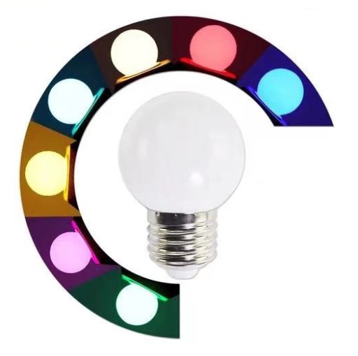E27 LED guľová žiarovka 1W RGB Farebná dekoratívna