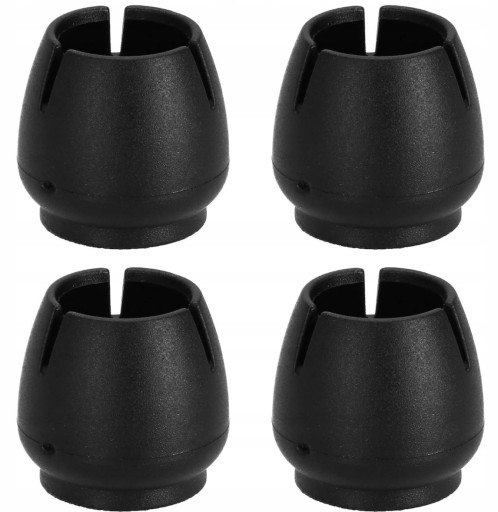 4x Ochranné silikónové poťahy s plsťou na nohy stoličky 12mm-16mm ČIERNA