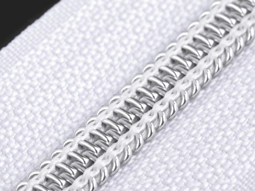 Špirálový zips, biely, 18 cm