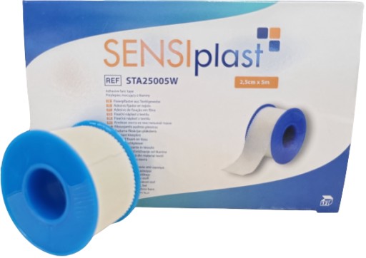 Biele lepidlo na textílie Sensiplast 2,5 cmx 5 m 1 ks