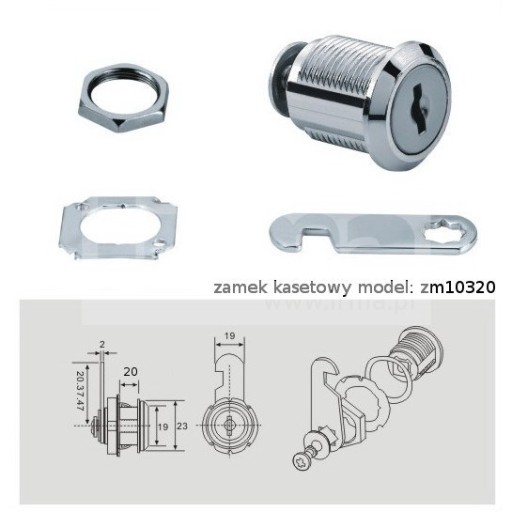 KAZETOVÝ ZÁMEK PRE 20 MM KAZETY