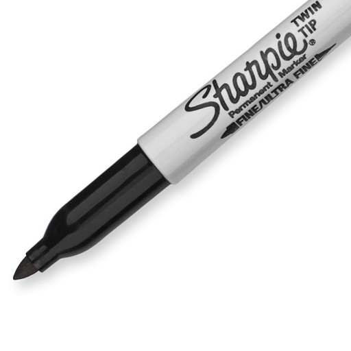 Sharpie Marker obojstranný čierny permanentný vodotesný tenký hrubý