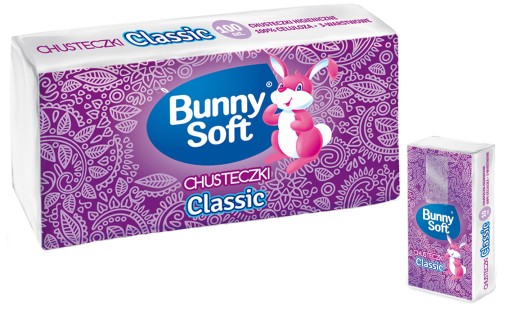 Bunny Soft Classic neparfumované vreckovky, 3 vrstvy. 10 ks.