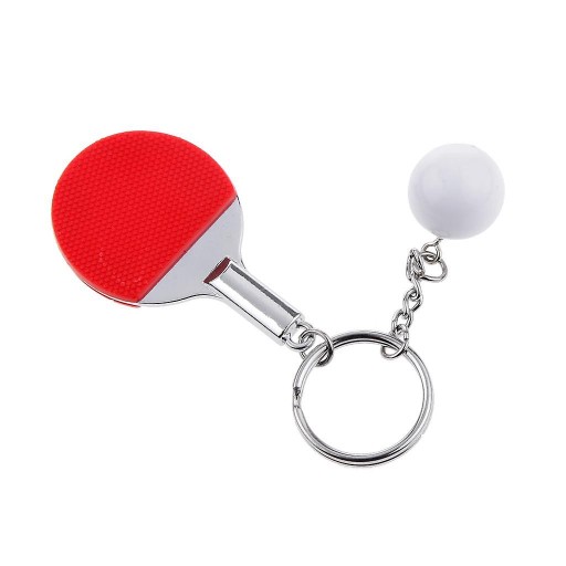 ČERVENÝ STOLNÝ TENIS ŠPORTOVÝ KEYRING - PINGPONGOVÁ RAKETA - pádlo