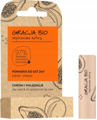 GRACJA BIO Prírodný ochranný rúž Papája
