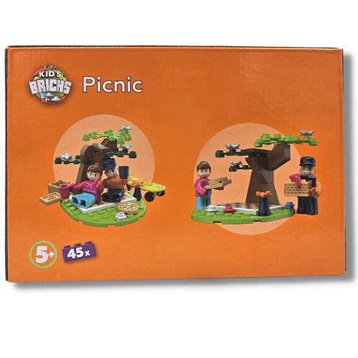 BLOKY PRE DETSKÉ TEHLY DETSKÉ TEHLY PIKNIK 45 EL 5+ SADA PLASTOVÝCH PUZZZEL