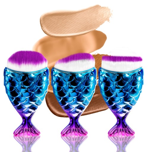 3x FISH Brush for FOUNDATION POWDER Blush Makeup Dust Removal 3PCS