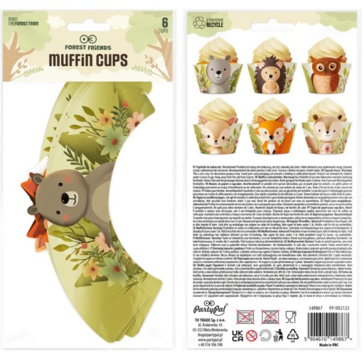 Obliečky na košíčky Forest Animals Forest Friends 6 kusov