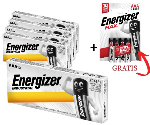 10x VÝKONNÝ ENERGIZER INDUSTRIAL LR03 R3 AAA BATÉRIA