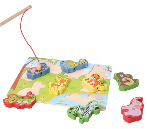 Drevené puzzle SAFARI ANIMALS 3v1, rybárske 4712