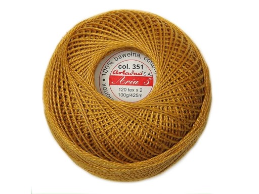 Šnúra ARIA 5 zlatá 0351 ARIADNA 100g/425m