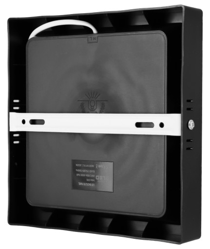 Štvorcový LED stropný panel na povrch, čierna 18W neblikajúca CCD lampa